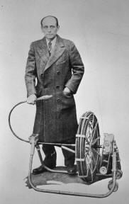 Our founder,  Samuel Blanc w/his invention; The Roto-Rooter