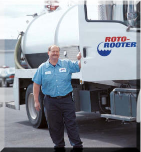 Stock Photo of a Roto-Rooter Septic Pumper Truck